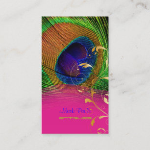 Carte De Visite PixDezines Plume de paon+tourbillons de filigree