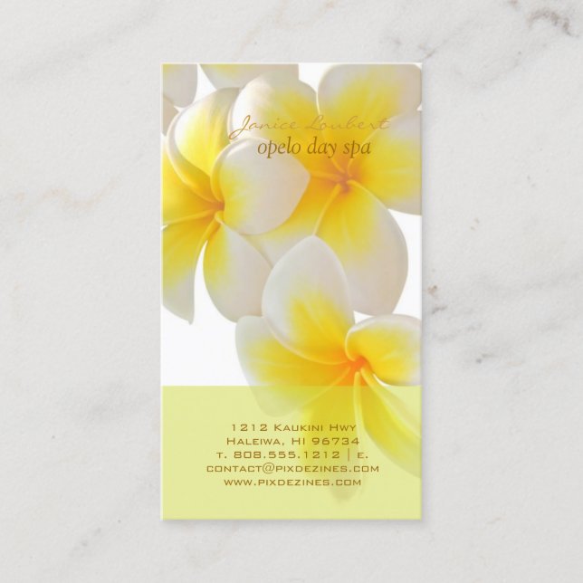 Carte De Visite PixDezines Plumeria Hawaii (Devant)