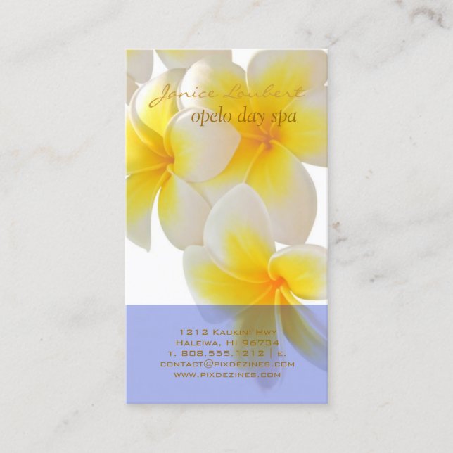 Carte De Visite PixDezines Plumeria Hawaii (Devant)