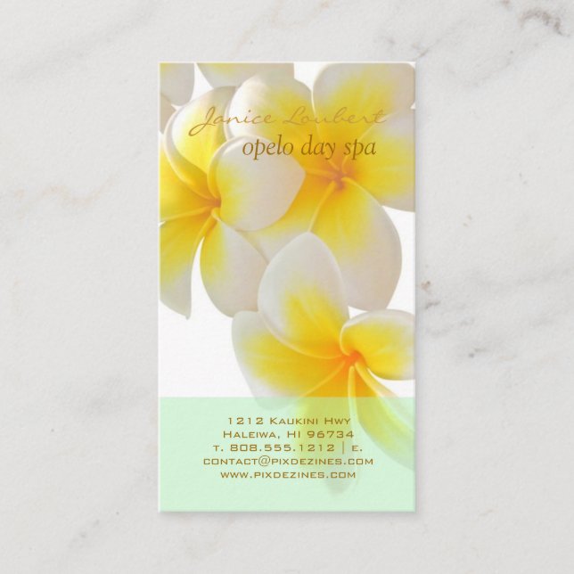 Carte De Visite PixDezines Plumeria Hawaii/DO-IT-YOURSELF polices+ (Devant)