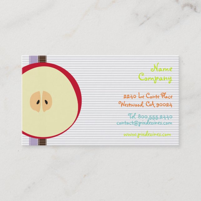 Carte De Visite PixDezines Pomme rouge / smoothie (Devant)