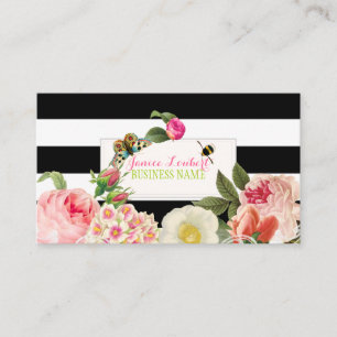 Carte De Visite PixDezines, primrose à bandes noires, pivoines
