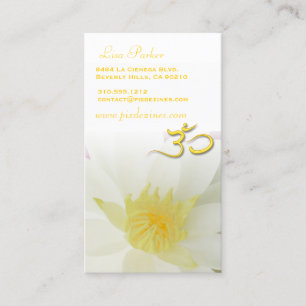 Carte De Visite PixDezines pureté blanc Lotus, Om yoga, guérisseur