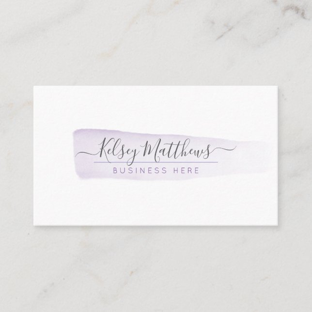 Carte De Visite PixDezines Purple Aquarelle Brosse (Devant)