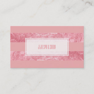 Carte De Visite PixDezines rayures/feuille fausse rose
