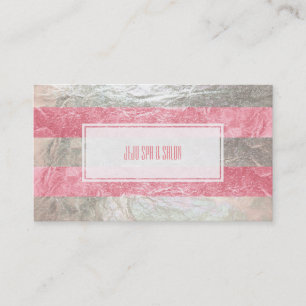 Carte De Visite PixDezines rayures/feuille fausse rose