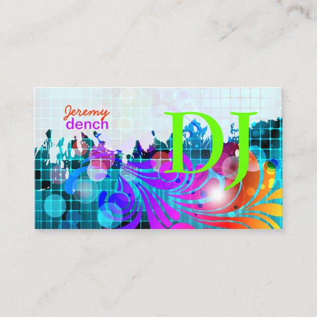 Carte De Visite PixDezines Retro DJ+disco tournois (Devant)