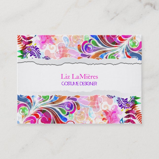 Carte De Visite PixDezines Retro Neon Swirls (Devant)