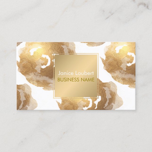 Carte De Visite PixDezines Roses/Faux Gold Foil/do-it-yourself arr (Devant)
