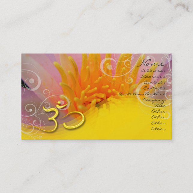Carte De Visite PixDezines roses nénuphars+tourbillons de nacre, o (Devant)