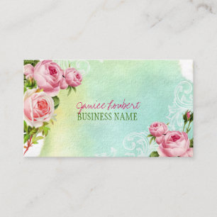 Carte De Visite PixDezines roses vintages/aquarelle