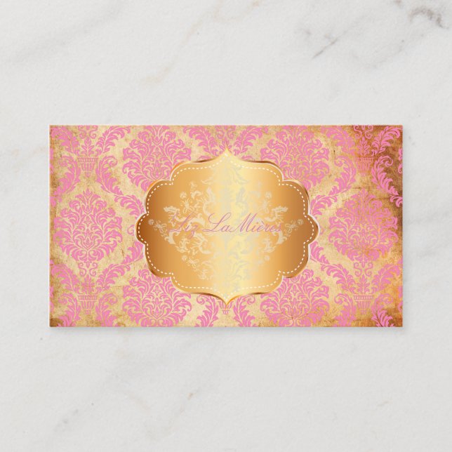 Carte De Visite PixDezines Rosette damas/faux parchemin (Devant)