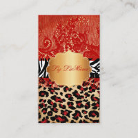 PixDezines rouge vintage dentelle+guépard+zèbre