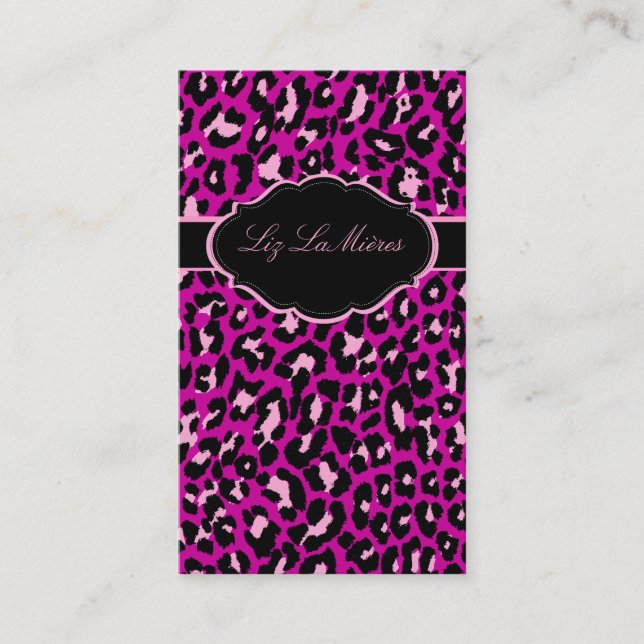 Carte De Visite PixDezines Sassy cheetah print/rose/do-it-yourself (Devant)