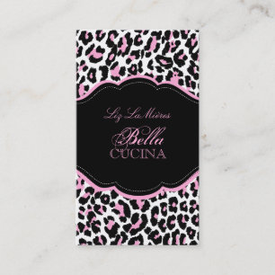 Carte De Visite PixDezines Sassy cheetah print/rose+noir