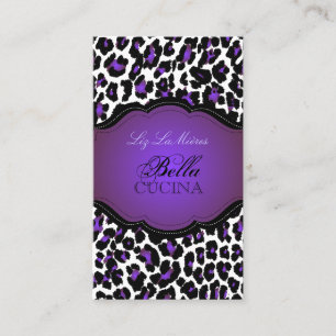 Carte De Visite PixDezines Sassy cheetah print/violet+noir