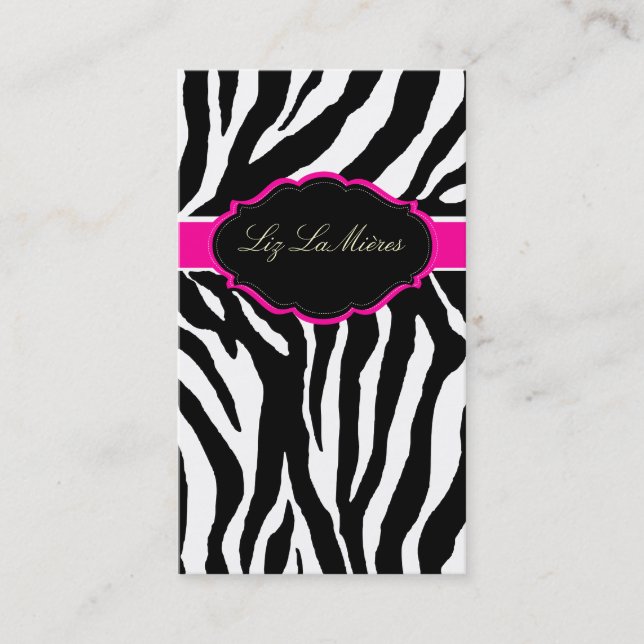 Carte De Visite PixDezines Sassy zebra print/hot rose+black (Devant)