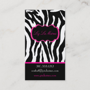 Carte De Visite PixDezines Sassy zebra print/rose chaud+noir