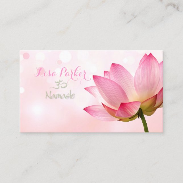Carte De Visite PixDezines sérénité lotus rose, Om yoga, guérisseu (Devant)