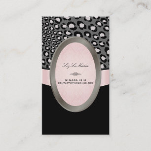 Carte De Visite PixDezines taches Léopard Noir, Rose, Blanc