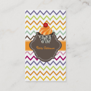 Carte De Visite PixDezines tangelo tourne cupcake+chevron