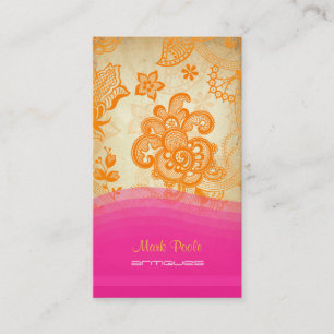 Carte De Visite PixDezines tangerine paisley/do-it-yourself arrièr