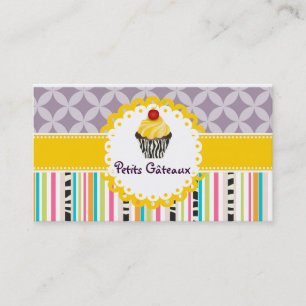 Carte De Visite PixDezines tourbillons citron cupcake+bandes