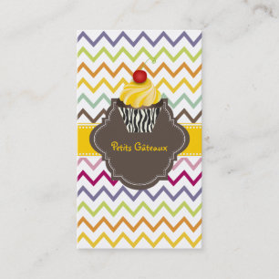Carte De Visite PixDezines tourbillons citron cupcake+chevron