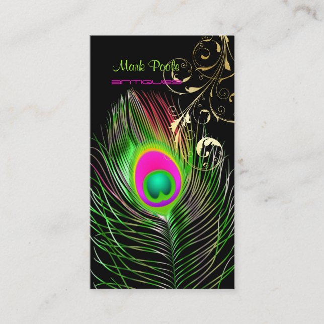 Carte De Visite PixDezines Tourbillons Peacock+filigree/arrière -  (Devant)