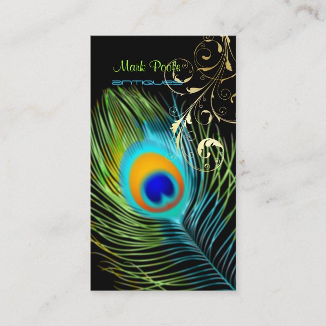 Carte De Visite PixDezines Tourbillons Peacock+filigree/arrière -  (Devant)