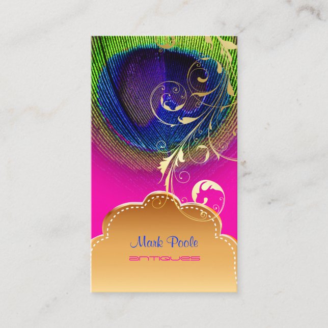 Carte De Visite PixDezines Tourbillons Peacock Oeil+Filigree (Devant)