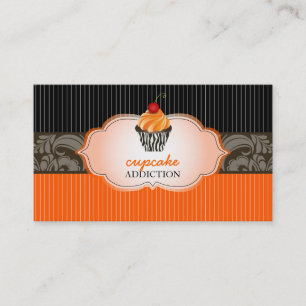 Carte De Visite PixDezines tourbillons tangerines cupcake+pinstrip