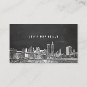 Carte De Visite PixDezines Twin Towers NYC Skyline/Chalkboard