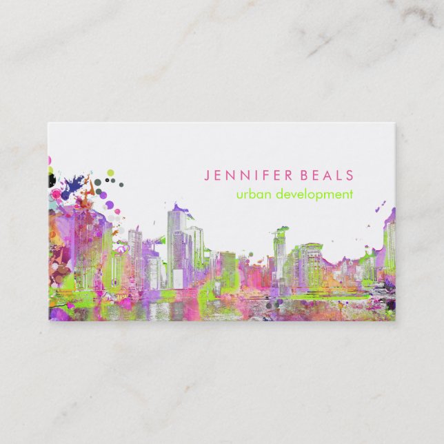 Carte De Visite PixDezines urbain grunge lakeshore couleur run (Devant)