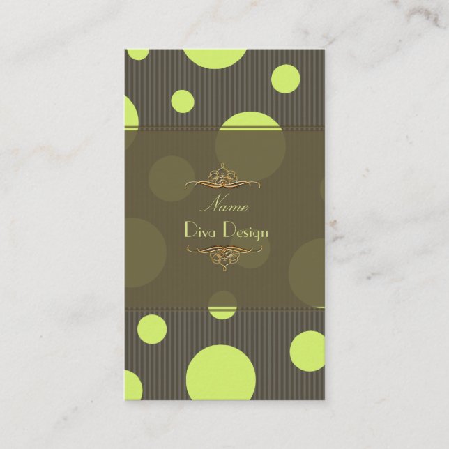 Carte De Visite PixDezines vert mousse pois/DO-IT-YOURSELF arrière (Devant)