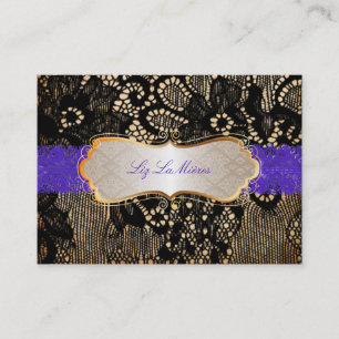 Carte De Visite PixDezines Vintage dentelle-up/noir+violet