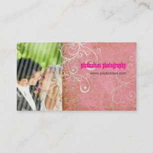 Carte De Visite PixDezines Vintage Grunge Damassé / Rose