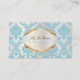 Carte De Visite PixDezines vintage la paloma damask/bleu ciel