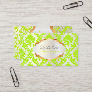 Carte De Visite PixDezines vintage la paloma damask/vert néon