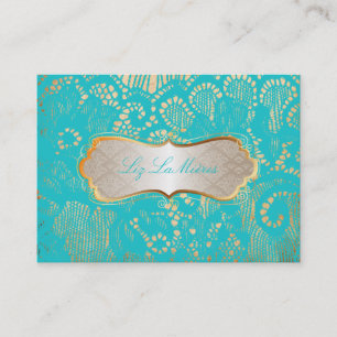 Carte De Visite PixDezines Vintage Lace-Up/aqua