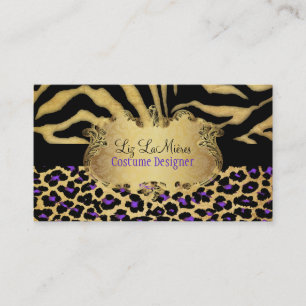 Carte De Visite PixDezines VINTAGE LEOPARD+ZEBRA+FAUX+OR+ÉTIQUETTE