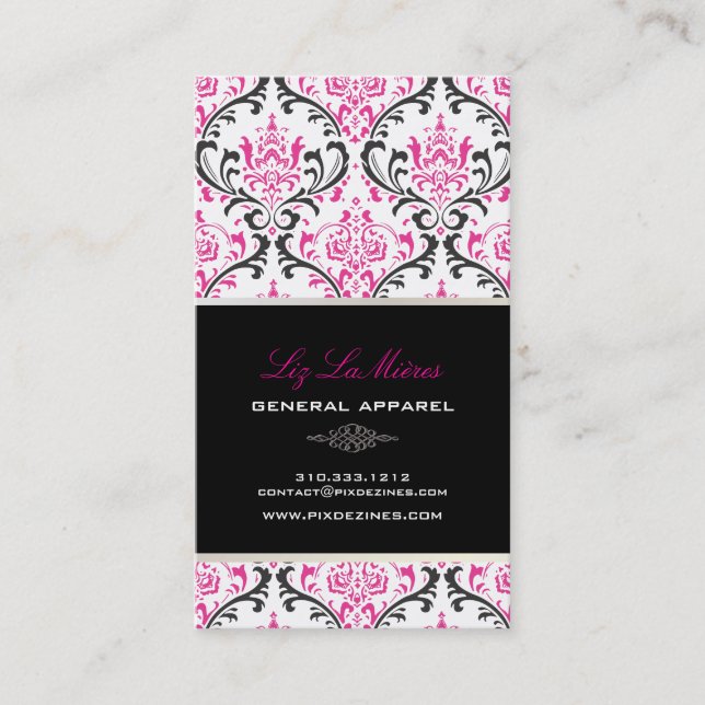 Carte De Visite Pixdezines vintage rossi damask/do-it-yourself arr (Devant)