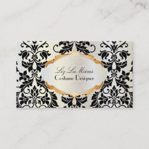Carte De Visite PixDezines vintage tanza damask/black+perle