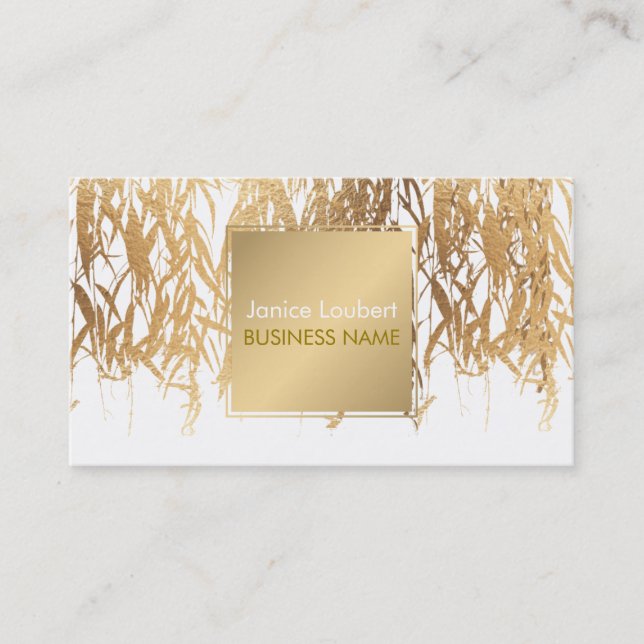 Carte De Visite PixDezines Willow/Faux Gold Foil/arrière - plan DO (Devant)
