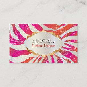 Carte De Visite PixDezines zèbre+floral/rose+orange