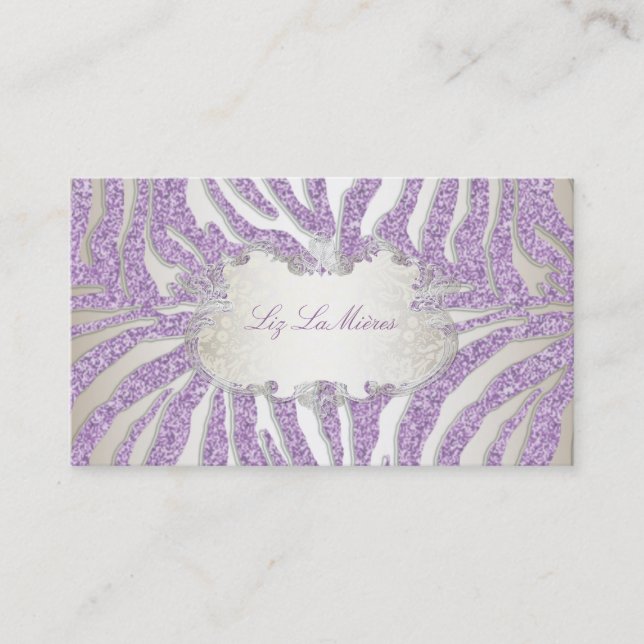 Carte De Visite PixDezines zèbre pourpre/léopard (Devant)