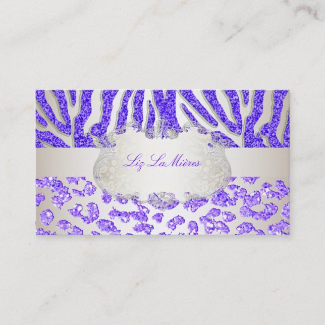 Carte De Visite PixDezines zèbre pourpre/léopard (Devant)
