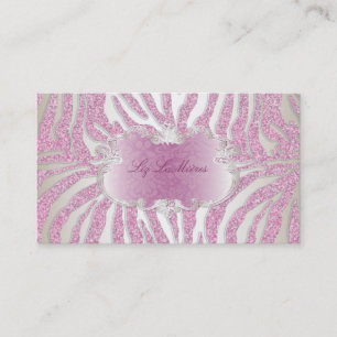 Carte De Visite PixDezines zèbre rose/champagne