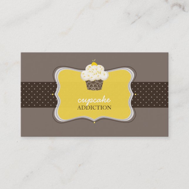 Carte De Visite PixDezines zeste citron cupcake/pâtisserie (Devant)