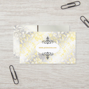 Carte De Visite PixDezinves Roses Vintage Jaune+Gris